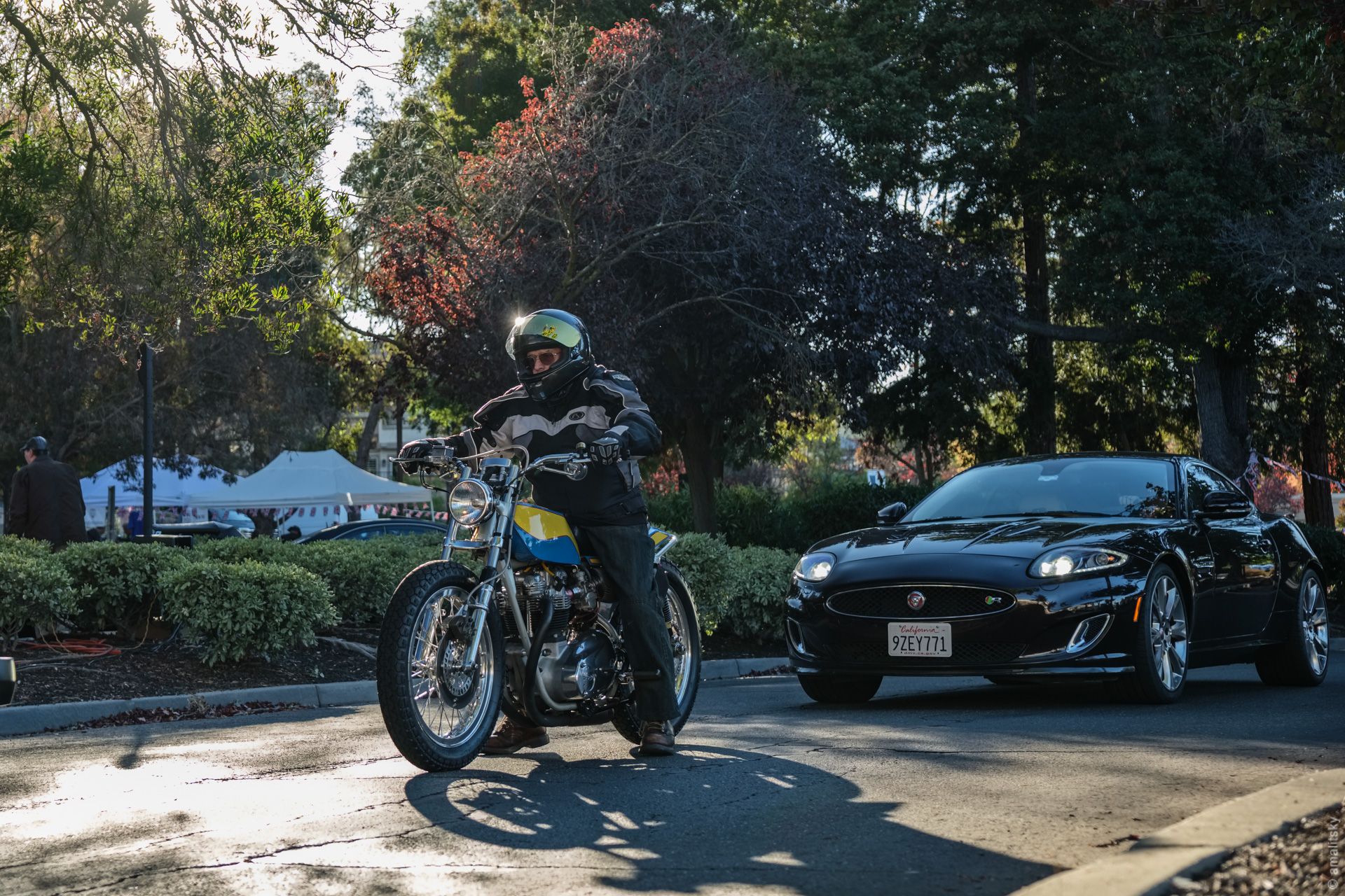 Yellow and Blue Motorcycle