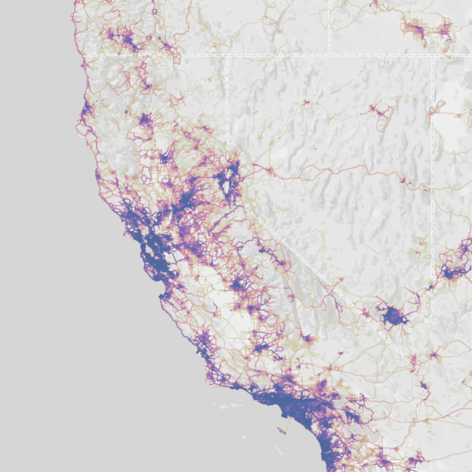 California State Strava HeatMap